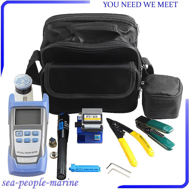 FTTH fiber optic tool kit FC-6S Fiber Cleaver Optical Power Meter 10km Visual Fault Locator Stripper