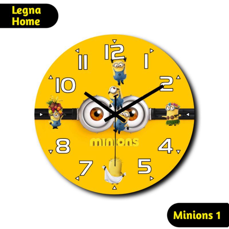 Jam Dinding Kayu Karakter Kartun Animasi