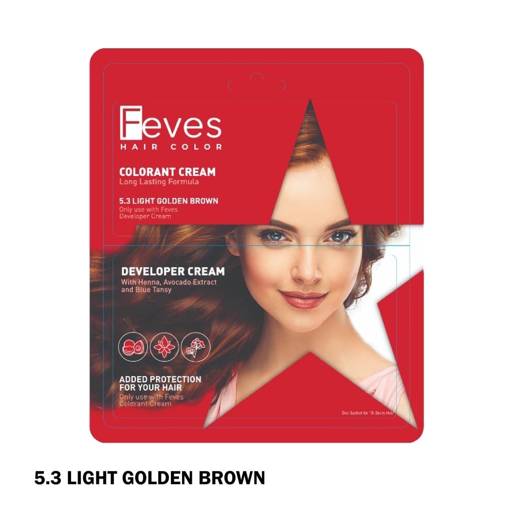 FEVES Colorant Cream Sachet I Hair Color I Cat Rambut Sachet I Semir Rambut Warna 30ml