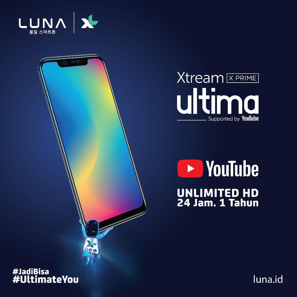 Luna Ultima X Prime G60X - Ram 4/64 GB, Garansi resmi, bonus tempered Glass