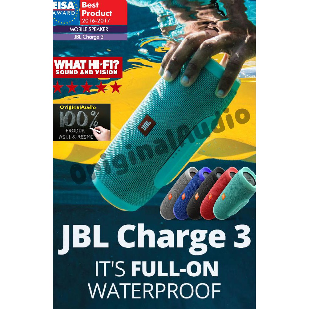 JBL Charge 3 Super Bass Waterproof Bluetooth Speaker Original