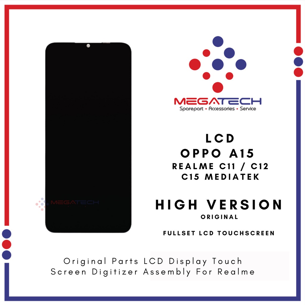 LCD Oppo A15 / Realme C11 2020 / Realme C15 Mediatek/ Realme C12 / Oppo A15s Fullset Touchscreen