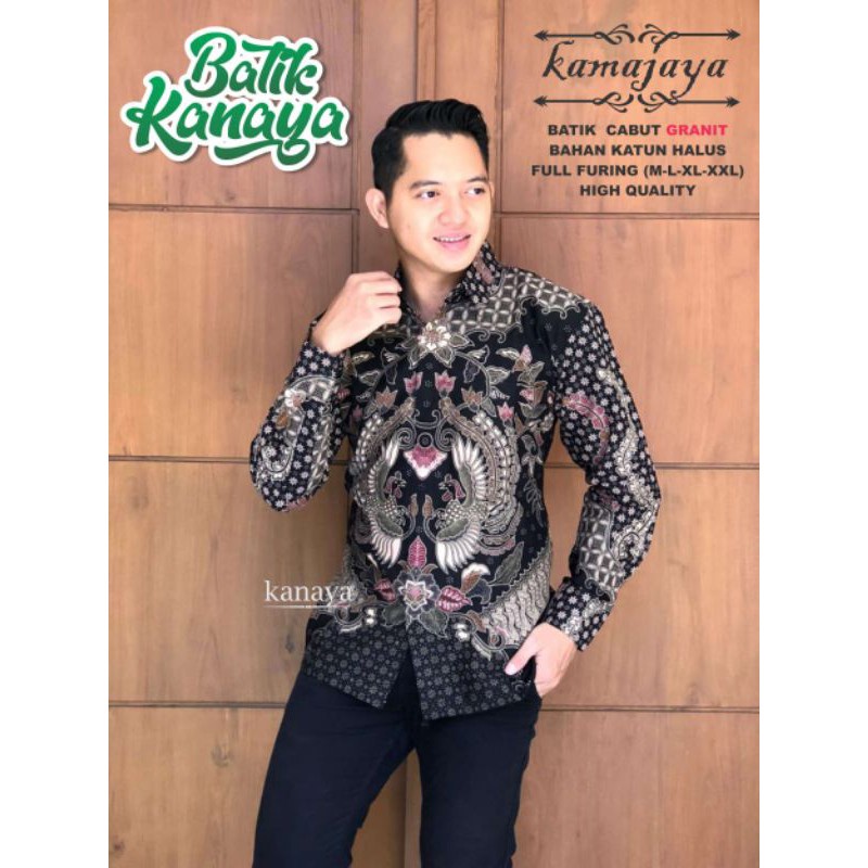 Kanaya Baju Batik Pria Lengan Panjang Full Furing Motif KAMAJAYA Bahan Katun Sragenan