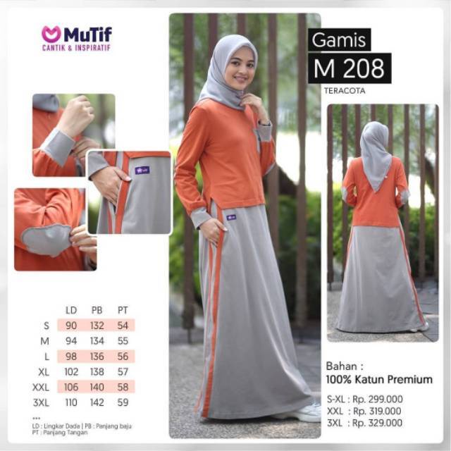 MUTIF GAMIS 208 TERAKOTA - ABU SEMEN M 208