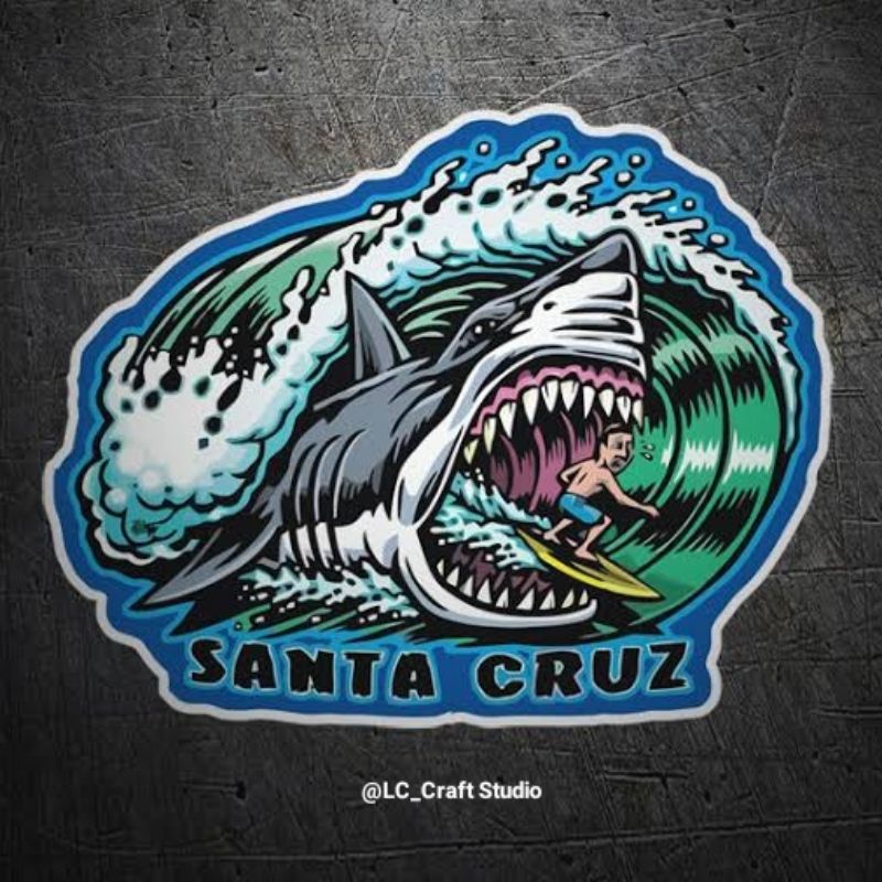 stiker santa cruz/stiker santa cruz attack shark