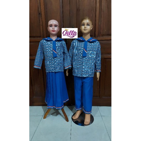 seragam TK AL Biru Panjang