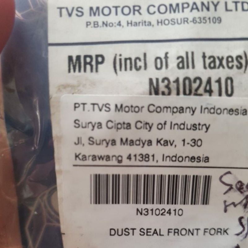 Seal Tutup Skok Apache 160/180, Callisto TVS. Dust Seal Front Fork