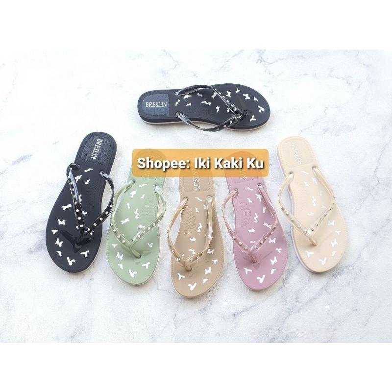 SANDAL JEPIT BRESLIN MUTIARA DALMATIAN KARET JELLY 1895-G5