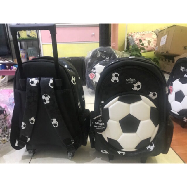 SALE Trolley Smiggle Soccer Ball Light Up White ORIGINAL TERMURAH TAS TROLI ANAK LAKI LAKI BOLA