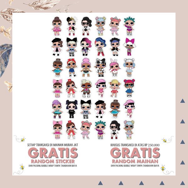MAINAN ANAK STIKER FIGURE LOL STIKER LOL ANTI AIR SATUAN