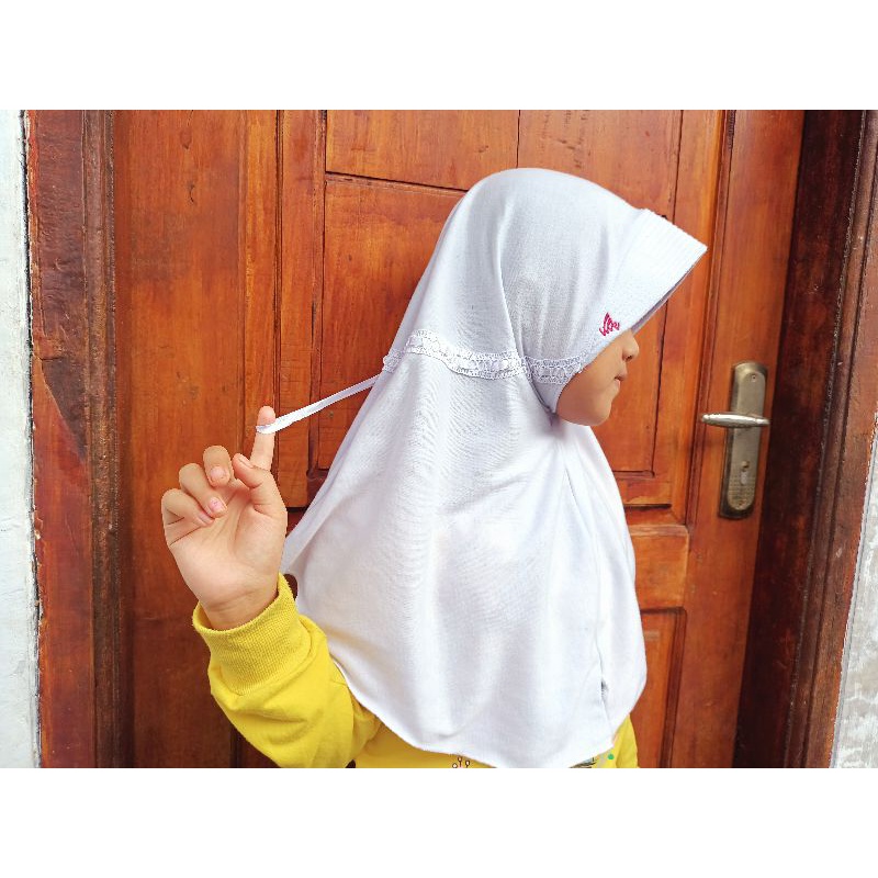 Ready Stock Jilbab Sekolah Ukuran Sd. Hijab Sekolah Sd. Kerudung Sekolah. Kerudung Anak El-Rahma