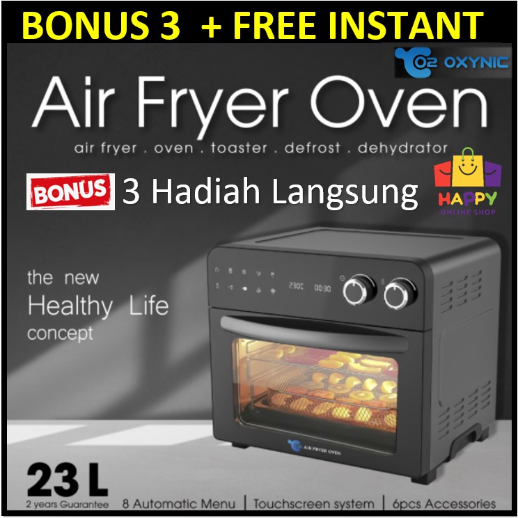 Oxynic Oven Listrik Air Fryer  23 Liter O2-AFO