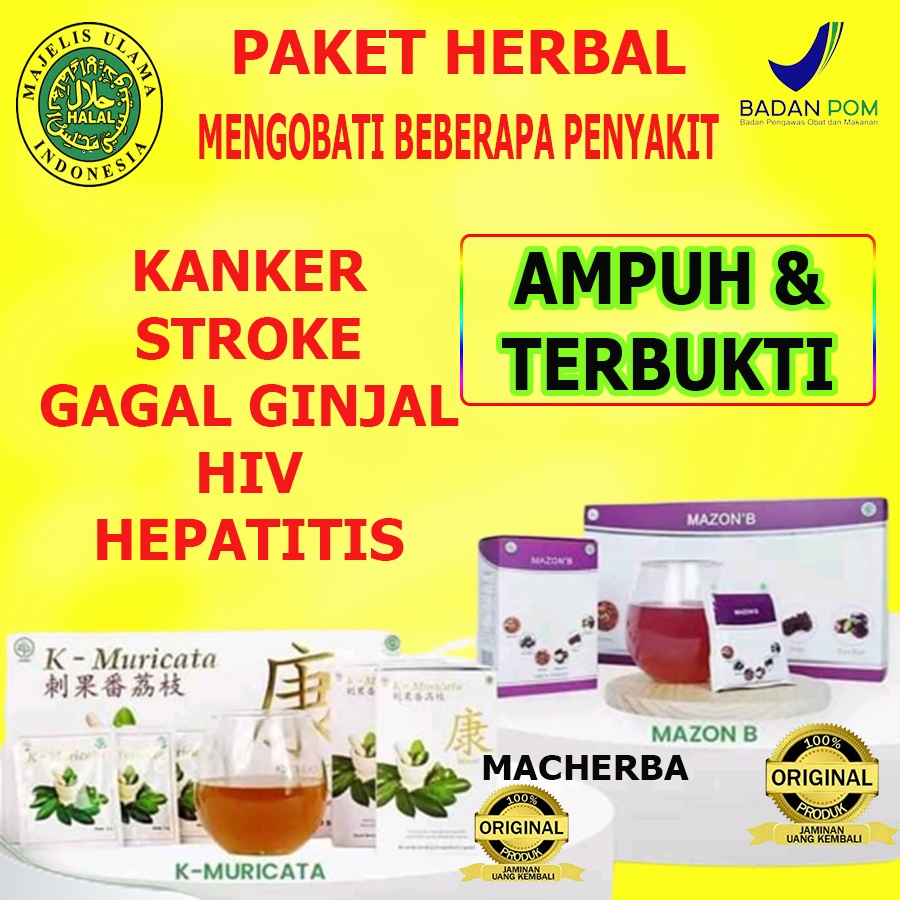 k muricata dan mazon b obat kanker payudara paling ampuh kista hiv tumor gagal ginjal PAKET HERBAL M