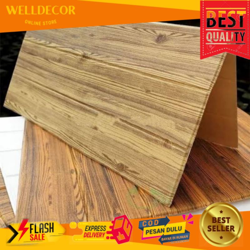 WALLPAPER DINDING 3D FOAM KAYU COKLAT WALLFOAM WALLPAPER 3D FOAM MODERN WALLPAPER DINDING 3D FOAM