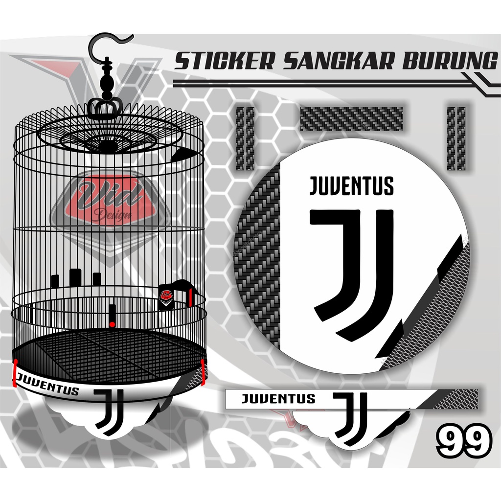 DECAL SANGKAR MURAI / STICKER TEBOK BULAT No 1,2,3 / JUVENTUS