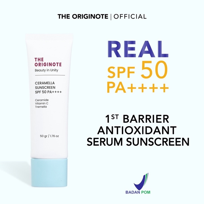 [READY] The Originote Ceramella Sunscreen SPF50 PA++++ 50gr Sunscreen the originote - Serum Sunscreen untuk Skin Barrier Protect Melindungi dari Sinar Matahari with 3D Ceramide, Vitamin C and Tremella