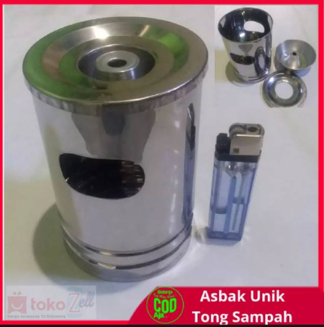 Asbak Rokok Bentuk Tong Tampah, Asbak Unik Anti Angin 12 x 8,5 cm