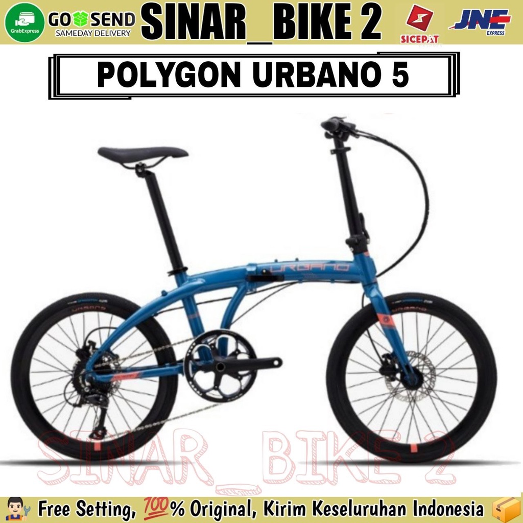 Sepeda Lipat 20 inch POLYGON URBANO Alloy 9 Speed Rem Cakram