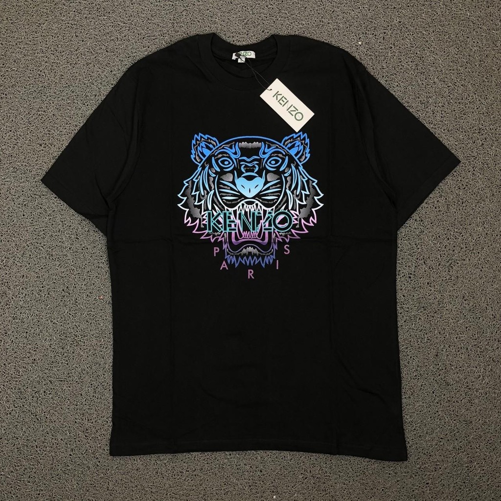 KAOS T SHIRT KENZO TIGER FACE PRINTED FACE GRADIENT HITAM AUTHENTIC PREMIUM BESTSELLER