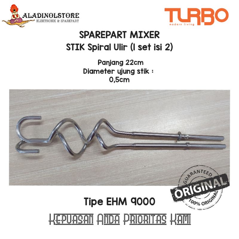 Kocokan / Stick / Stik Mixer Spiral Turbo EHM 9000 Original SEPASANG