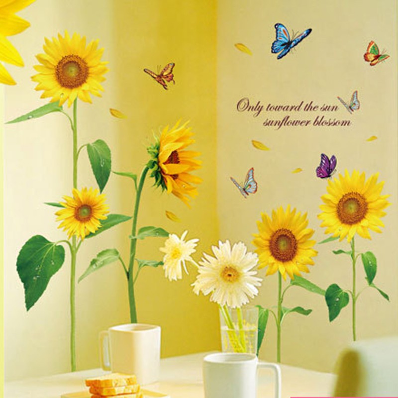 10+ Ide Stiker Dinding Bunga Matahari