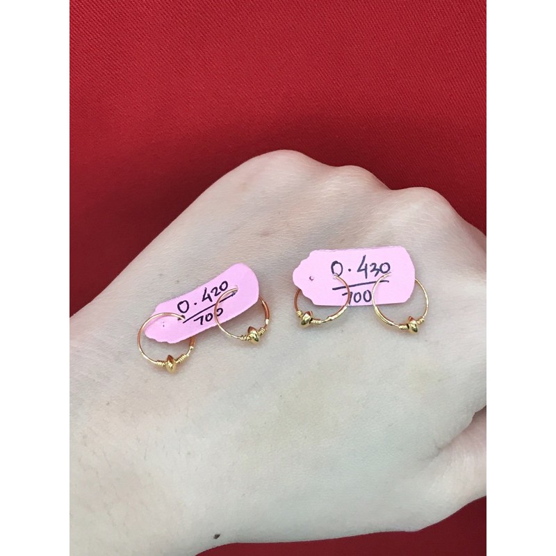 Anting anak/ bayi bulat bola emas kadar 700