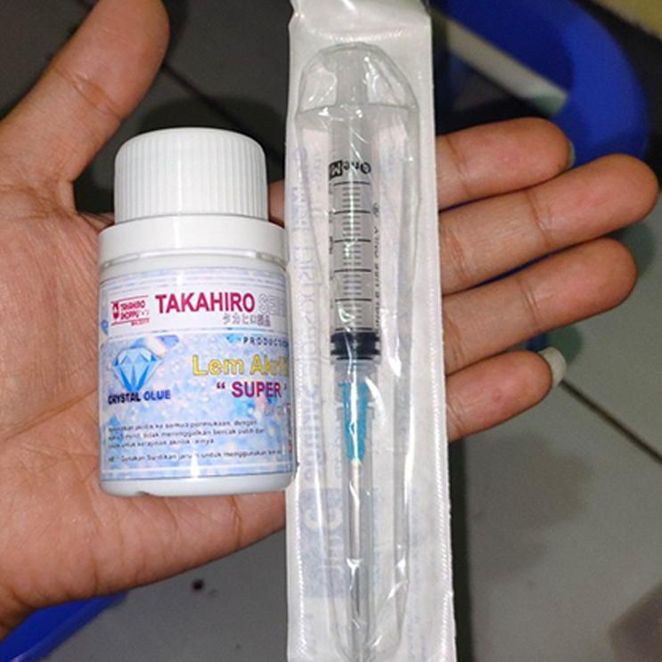 

kvcp Lem Akrilik Super Bening crystal glue + FREE suntikan. ₭ 67