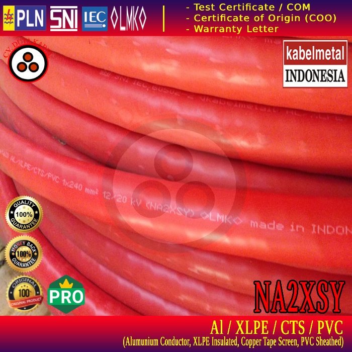 Kabel NA2XSY 1x240 mm2 20kV METAL /1x240 mm/1 x 240 mm2/1 x 240 mm/1x240/1 x 240