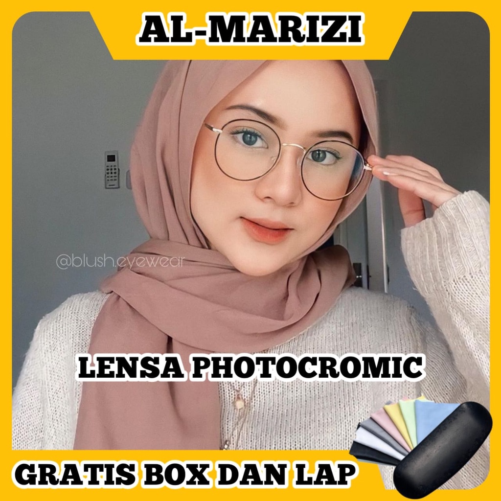 TERMURAH - KACAMATA GRATIS LENSA PHOTOCROMIC MODEL OVAL TERBARU BERUBAH WARNA WANITA/PRIA UNISEX