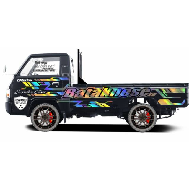 Sticker cutting custom untuk mobil L300 dengan bahan full hologram