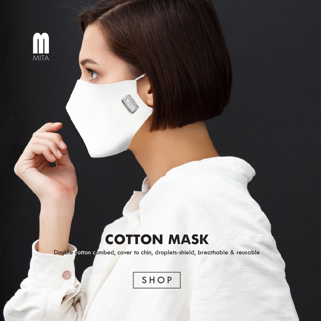 Masker Katun ANTI-BAKTERI TREATED merek MITA