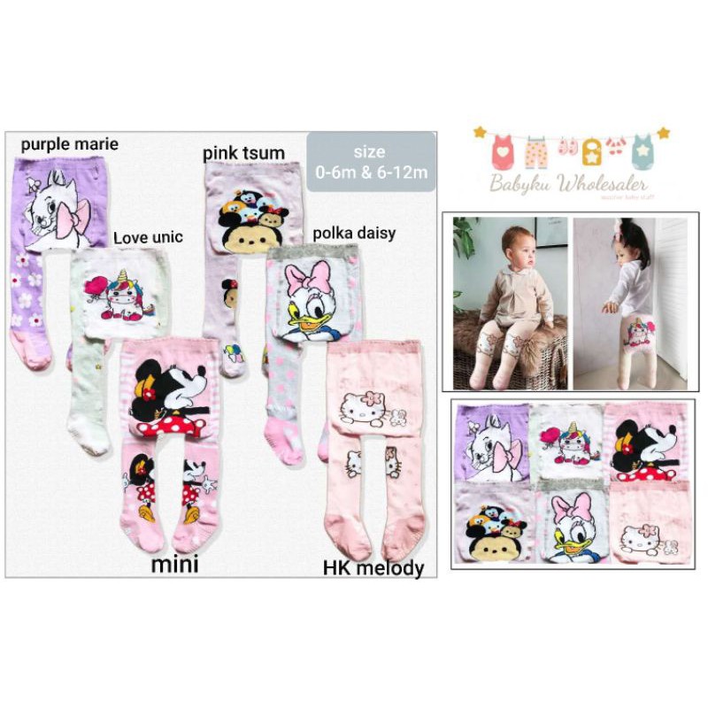 Legging bayi tutup kaki motif lucu ada anti slip