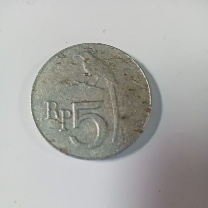 uang koin kuno 5 rupiah tahun1970