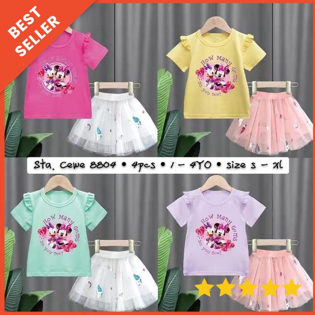 setelan rok tutu anak unicorn import 0-4 tahun / setelan rok tutu unicorn minnie