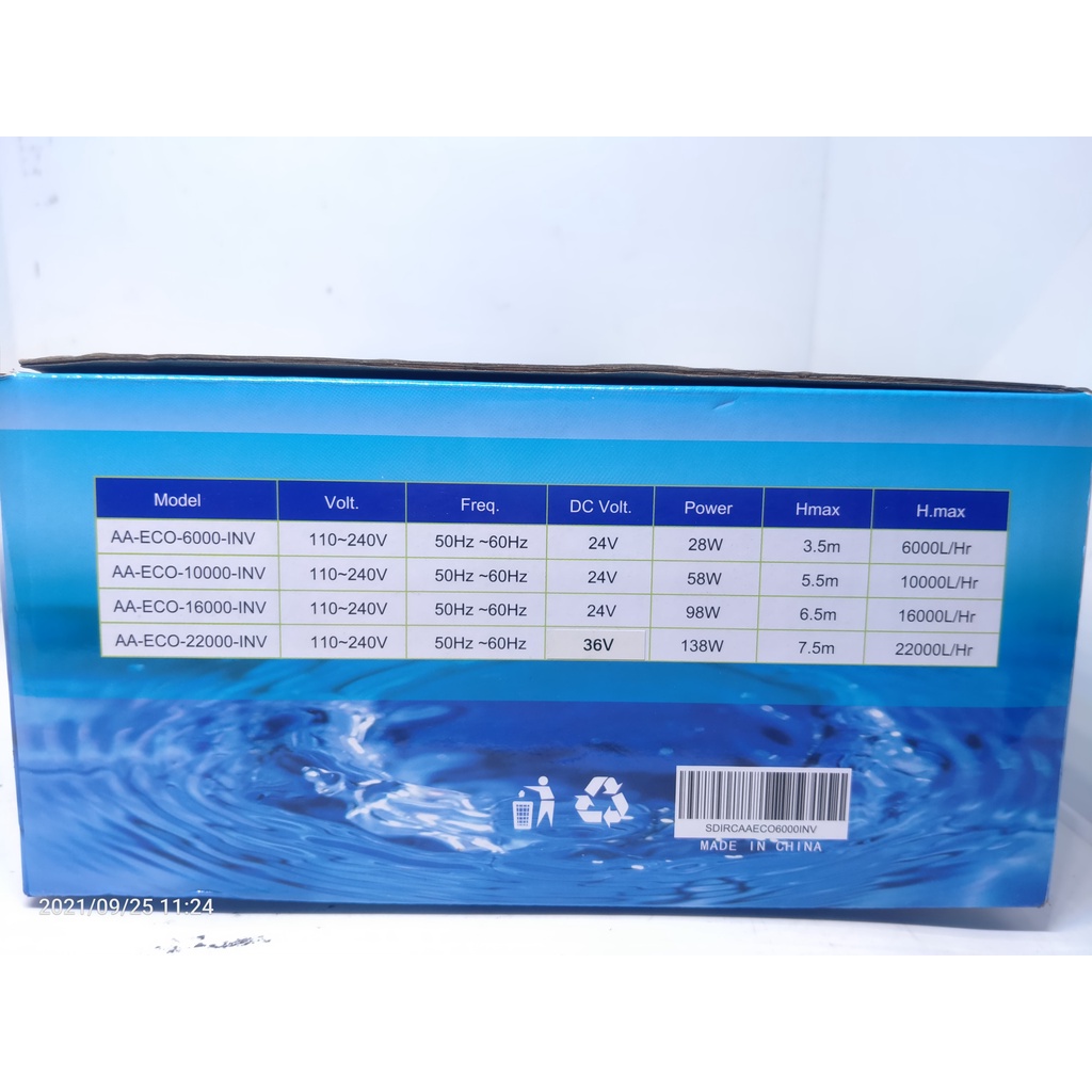 POMPA KOLAM CELUP INVERTER RECENT AA ECO 6000 INV LOW WATT