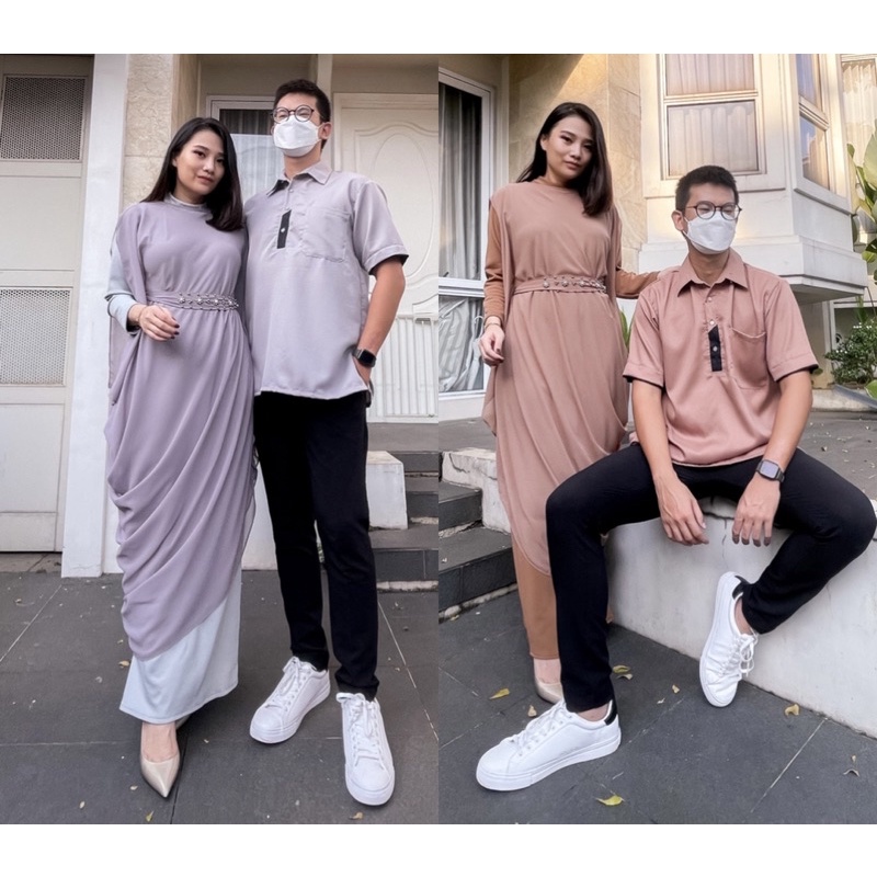 ( VM )- Vanesha Margaretta - 670 Couple / Bahan Spandex bukan Scuba / Iner Spandex / Couple Muslim