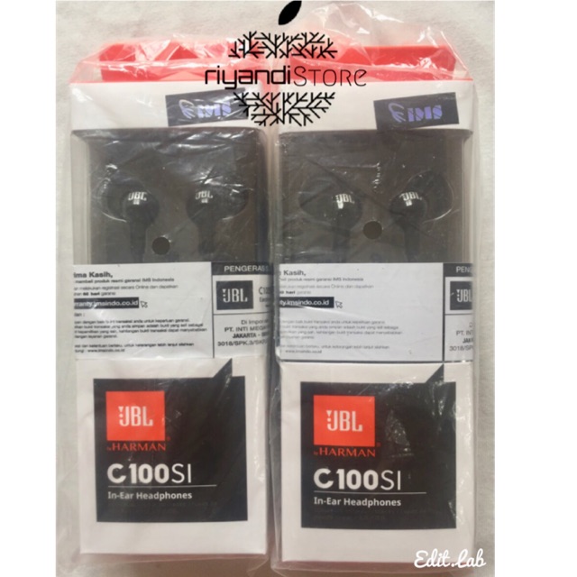 Headset Handsfree Earphone JBL C100SI Mic Original Garansi