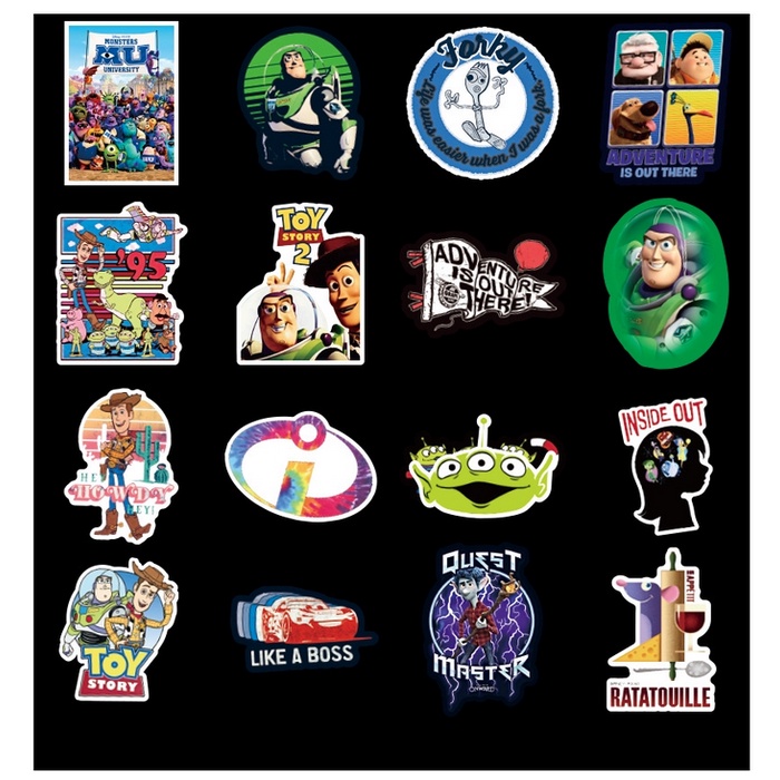 A38 STICKER 10PCS (DISNEY PIXAR MIX) anti air notebook scrapbook label motif kartun superhero super hero unik lucu atk alat tulis kantor murah viral termurah kartun komputer leptop handphone hp smartphone koper laptop tembok kulkas disney anime