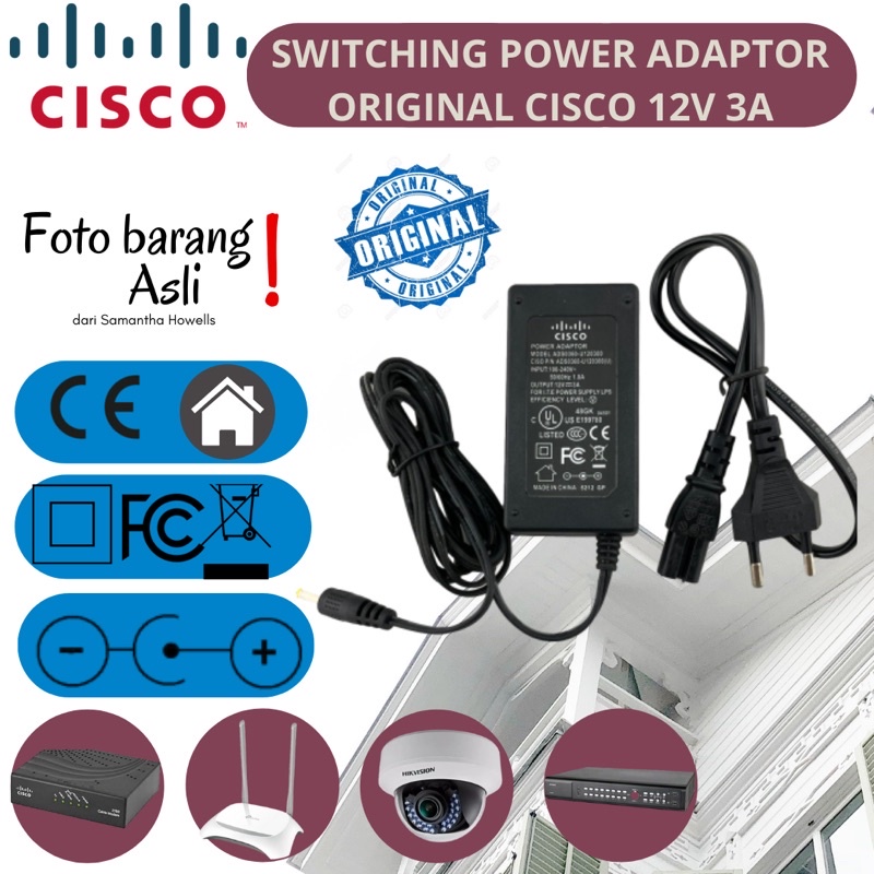 CISCO Switching power adaptor original modem router access poin CCTV DVR 12V 3A