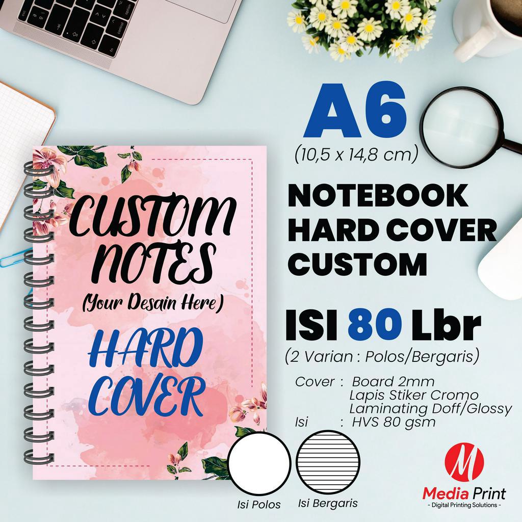 

Notebook Custom Hardcover Spiral A6 / Block Note / Souvenir 80 lbr (160 Halaman)