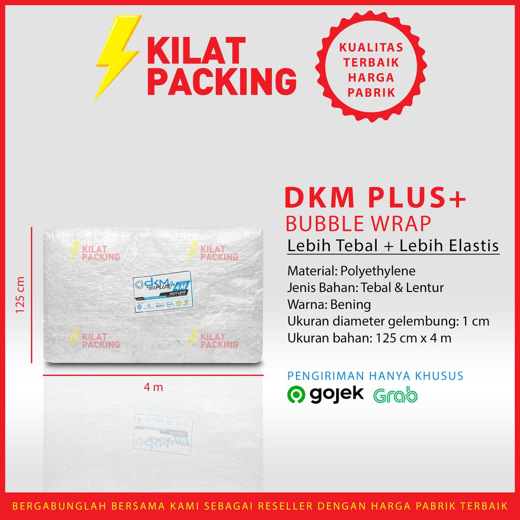 

bubble wrap bening 125cm x 4m bening