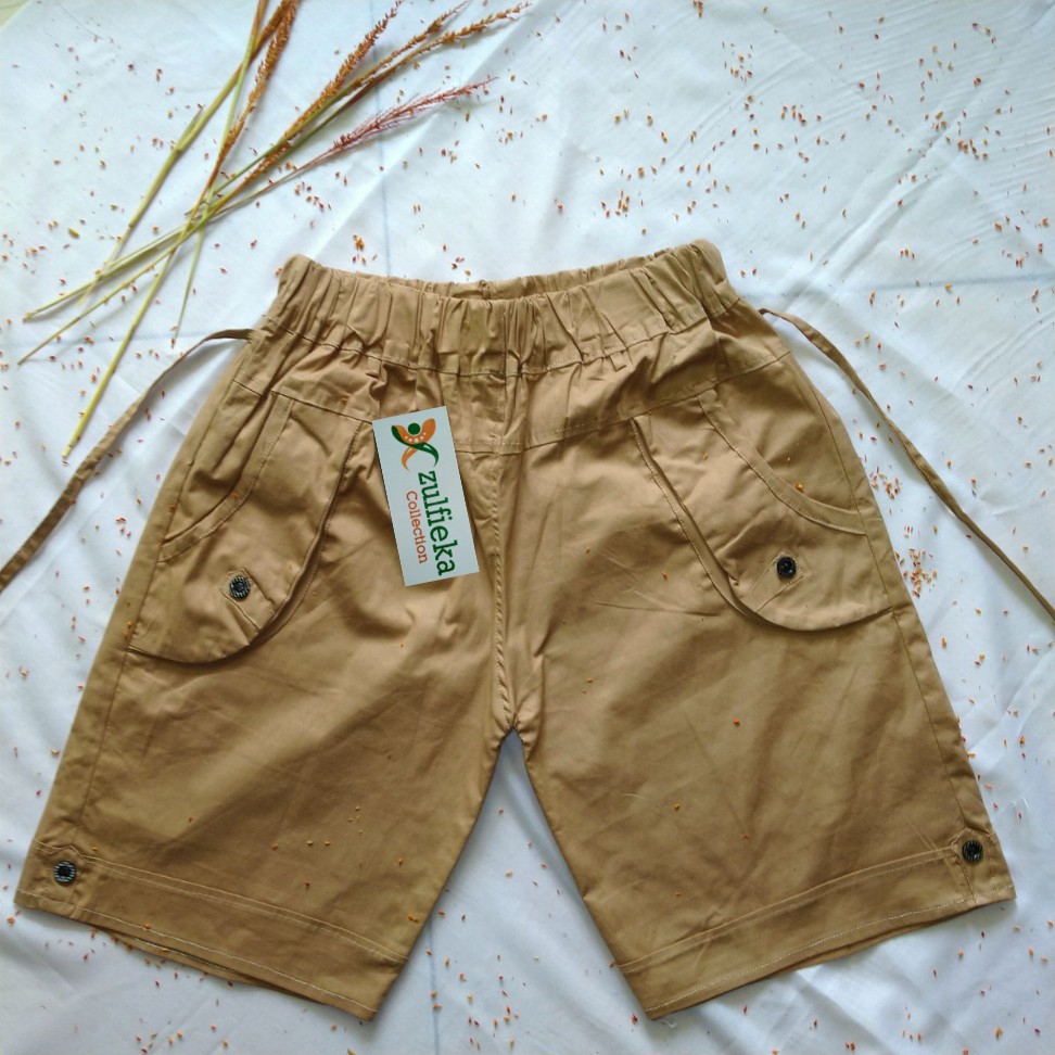 Celana Pendek Wanita Katun Stretch Tali Jumbo