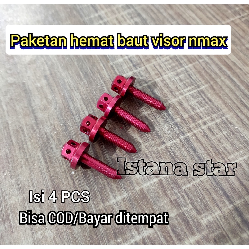 BAUT VISOR WINDSHIELD NMAX AEROX LEXI PROBOLT GOLD HARGA PER SET 4PCS MERAH