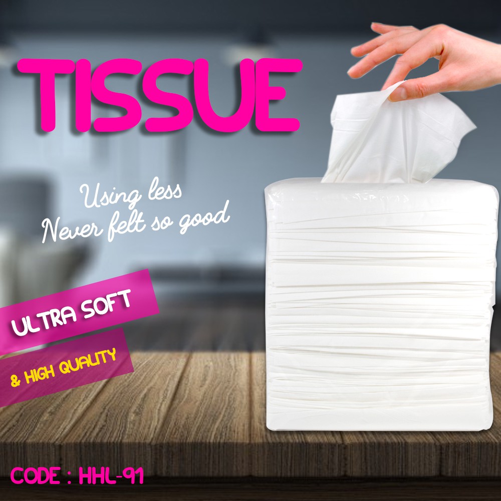 FACIAL TISSUE - TISU WAJAH POLOS LEMBUT,AMAN,HIGIENIS (HHL-91)