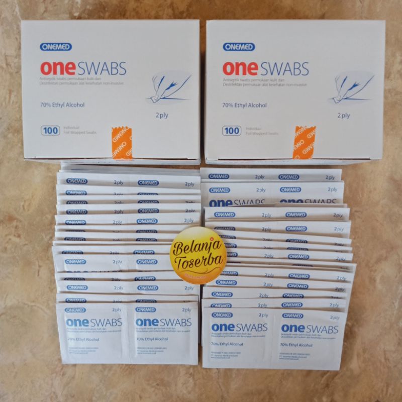 1 Lembar sachet 2ply tisu antiseptik One swab onemed