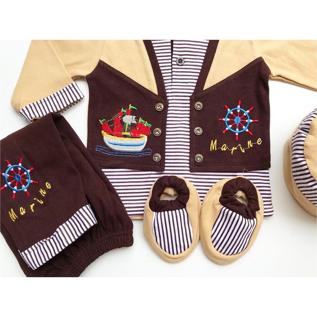 Koko SAILOR / Habibie Set Baju  Muslim Peci Setelan Bayi Cowok Anak Laki Keren Lebaran Aqiqah Murah Terlaris