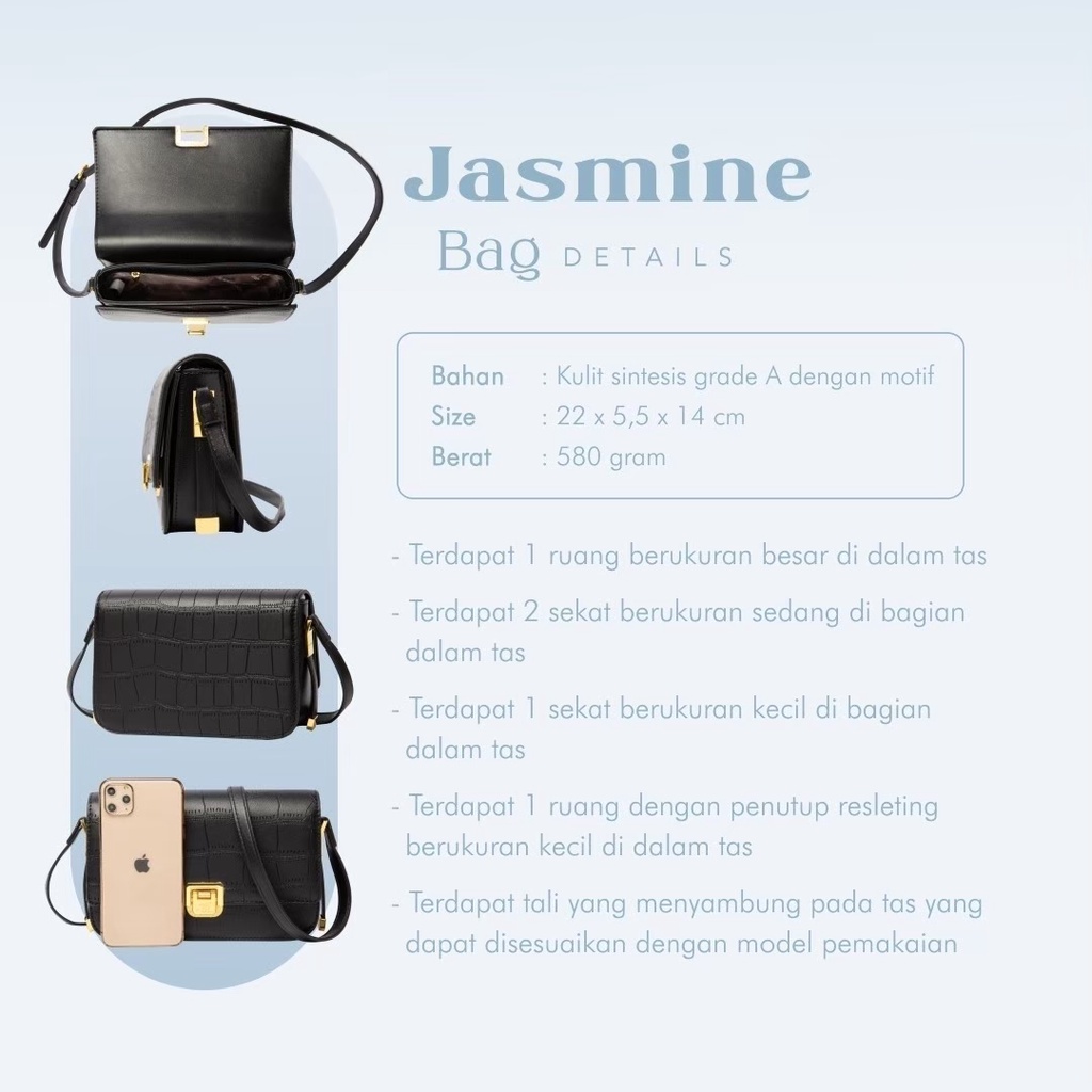 Jims Honey Jasmine Bag Tas Selempang Wanita Korea Fashion Import Sling Bag Jimshoney