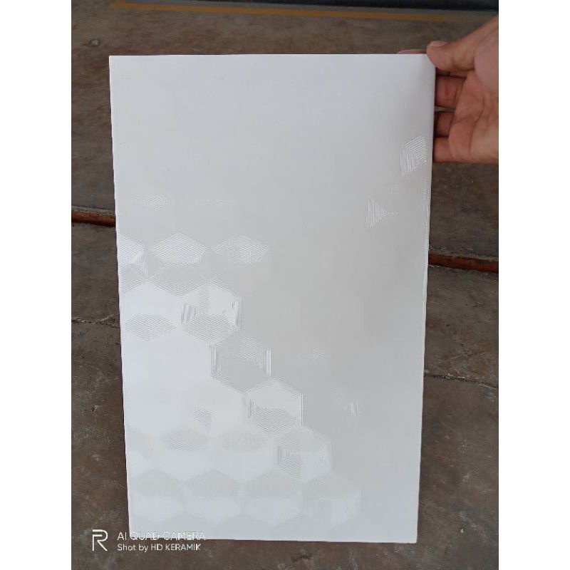 KERAMIK DINDING DAPUR KAMAR MANDI KIA HEXAGON WHITE 25X40 KW1