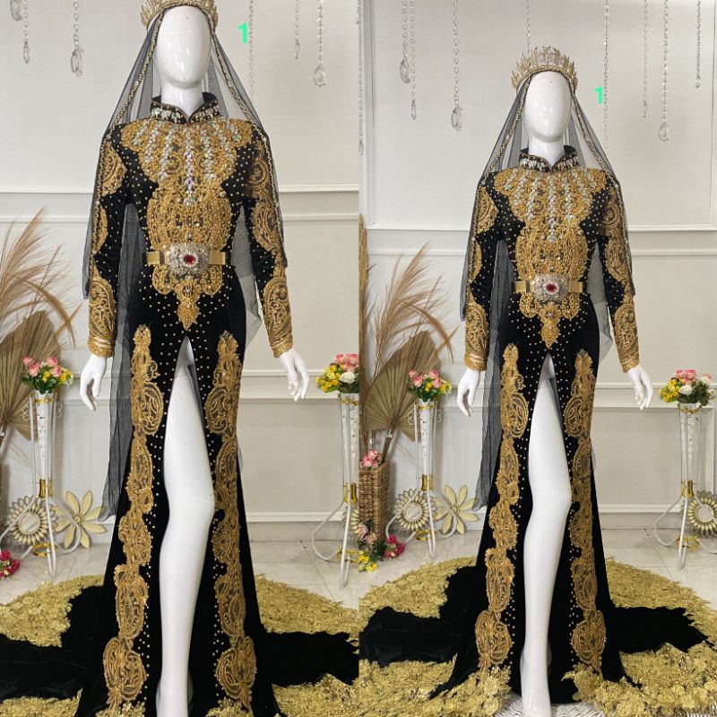 GAUN PENGANTIN BELUDRU BEREKOR//GAUN PENGANTIN ADAT JAWA//MINANG//GAUN