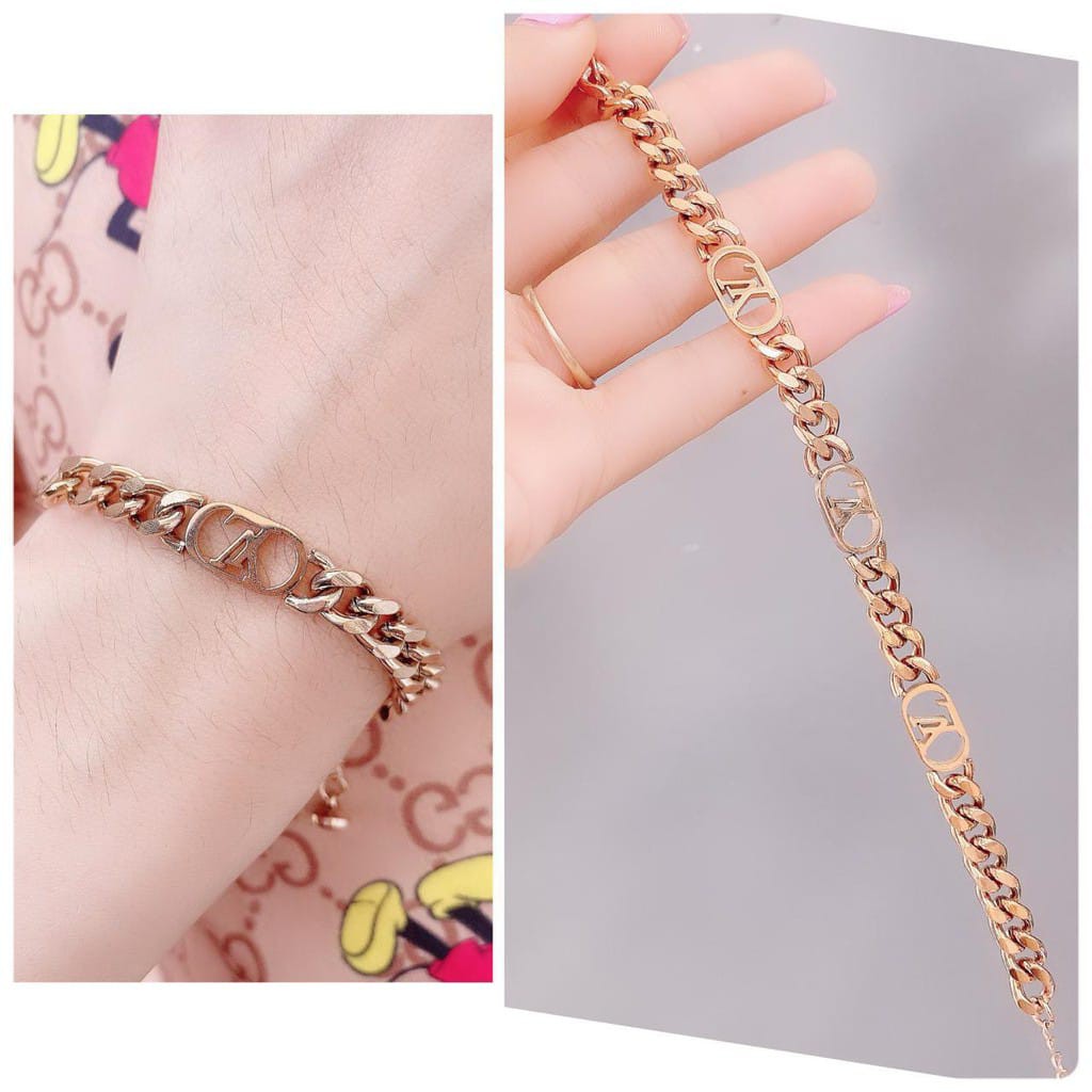 gelang tangan wanita titanium asli anti karat/ gelang tangan lv rantai fashion korea